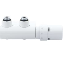 Терморегулирующий комплект Danfoss VHX и термоэлемент RTX для дизайн-радиаторов и полотенцесушителей белый угловой