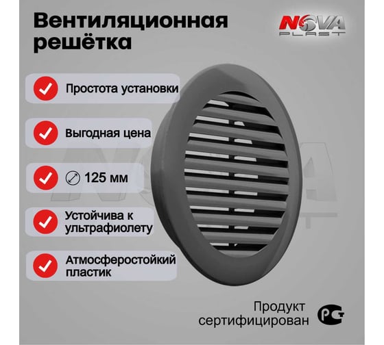 Решётка Нова - Строй, ООО темно серая NOVAplast 62