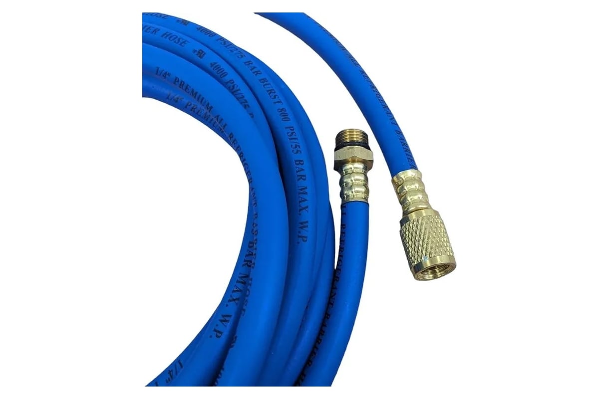 Шланг низкого давления заправочный для фреона 3 м, 1/4"-1/4 ...