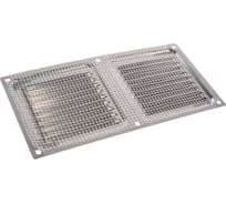 Решётка металлическая с сеткой (серебряная; 100x200 мм) Эвент ВРС
