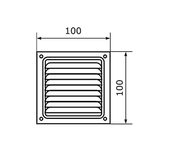 Решетка вентиляционная 100x100 мм, белая Дверной Страж ДС46308
