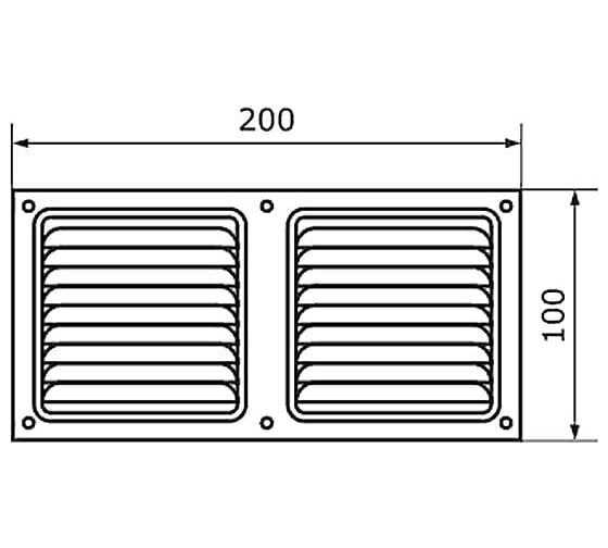 Решетка вентиляционная 100x200 мм, медь антик Дверной Страж ДС46320