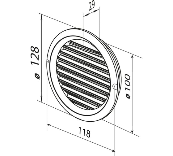 Решетка Round 100 Black Zernberg 10418311
