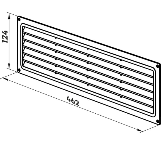 Решетка РВД 124x462 мм, черная РВС 10418331