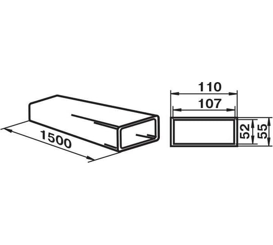 Канал прямоугольный 5015, 110x55 мм, х1.5 м Zernberg 10191351