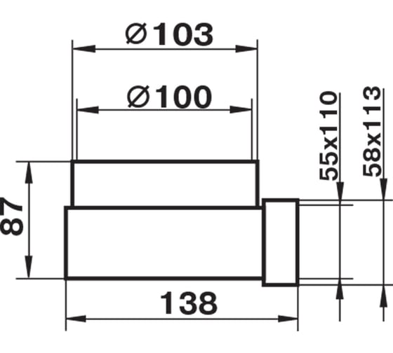 Zernberg 521 Соединительное колено 55x110x100мм в упак 10191481