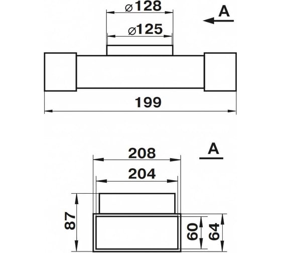 Тройник 832, 60x204х125 мм Zernberg 10232991