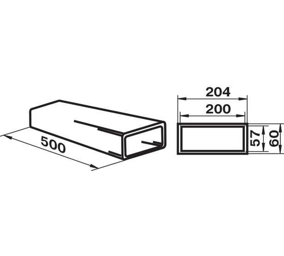 Канал прямоугольный 8005, 204x60 мм х 0.5 м Zernberg 10191881