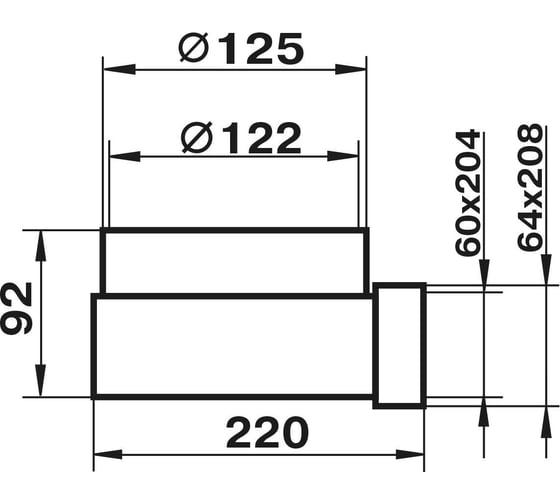 Zernberg 822 Колено 204x60x125 мм в упак 10192021