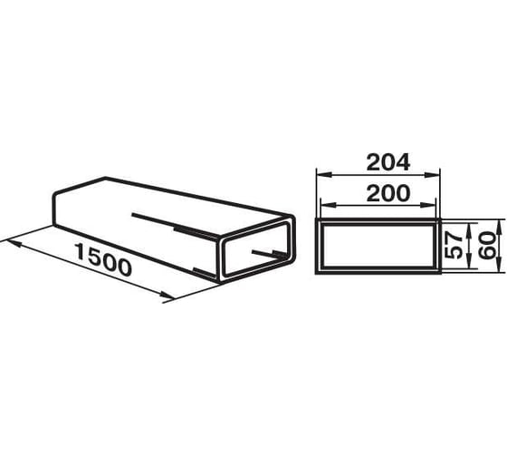 Канал прямоугольный 8015, 204x60 мм х 1.5 м Zernberg 10191901
