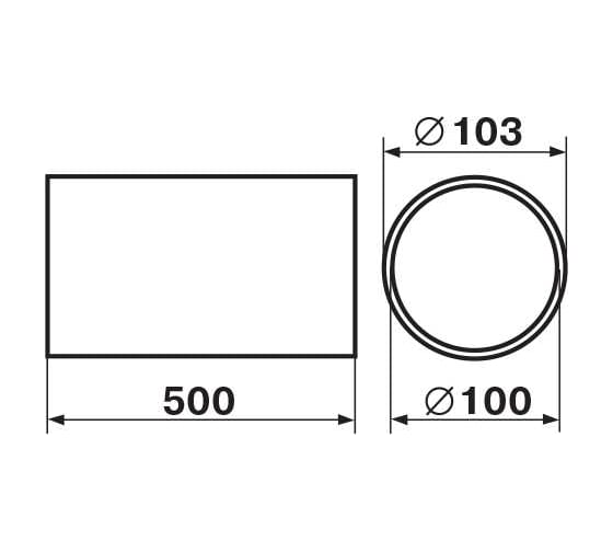 Канал круглый 1005, 100 мм x 0.5 м Zernberg 10190641