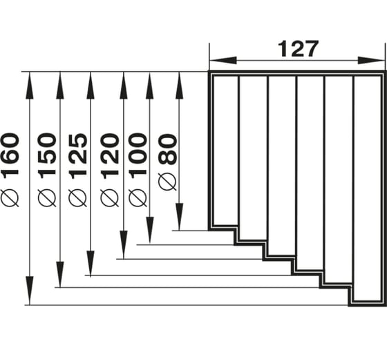 Редуктор асимметричный 3108, 160/150/125/120/100/80 мм Zernberg 10203251
