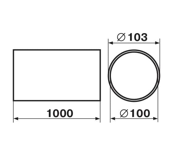 Канал круглый 1010, 100 мм х 1 м Zernberg 10190651