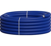 Вентиляционная труба гибкая двустенная для воздуховода Экопласт (ПНД), антистатическая и антибактериальная D75мм, цвет синий (50м) 803075BU