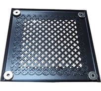 Решетка вентиляционная ООО Вентмаркет 240х180 мм, металлическая на магнитах, цветок, черный матовый VRC190240BlackM