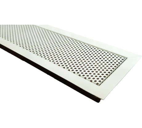 Решетка вентиляционная ООО Вентмаркет 1000х80мм, металлическая врезная, кружок, кремовый VRQ1000х80Cream