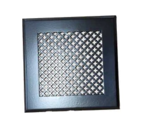 Решетка вентиляционная ООО Вентмаркет 100x100мм, металлическая на саморезах, цветок, черный матовый VRC100100BlackS