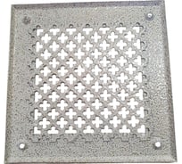 Решетка вентиляционная ООО Вентмаркет 150х150 мм, металлическая на саморезах, цветок, антик белый VRC00150S8