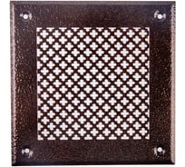 Решетка вентиляционная ООО Вентмаркет 150x150мм,металлическая на саморезах, цветок, антик медный VRC00150S9