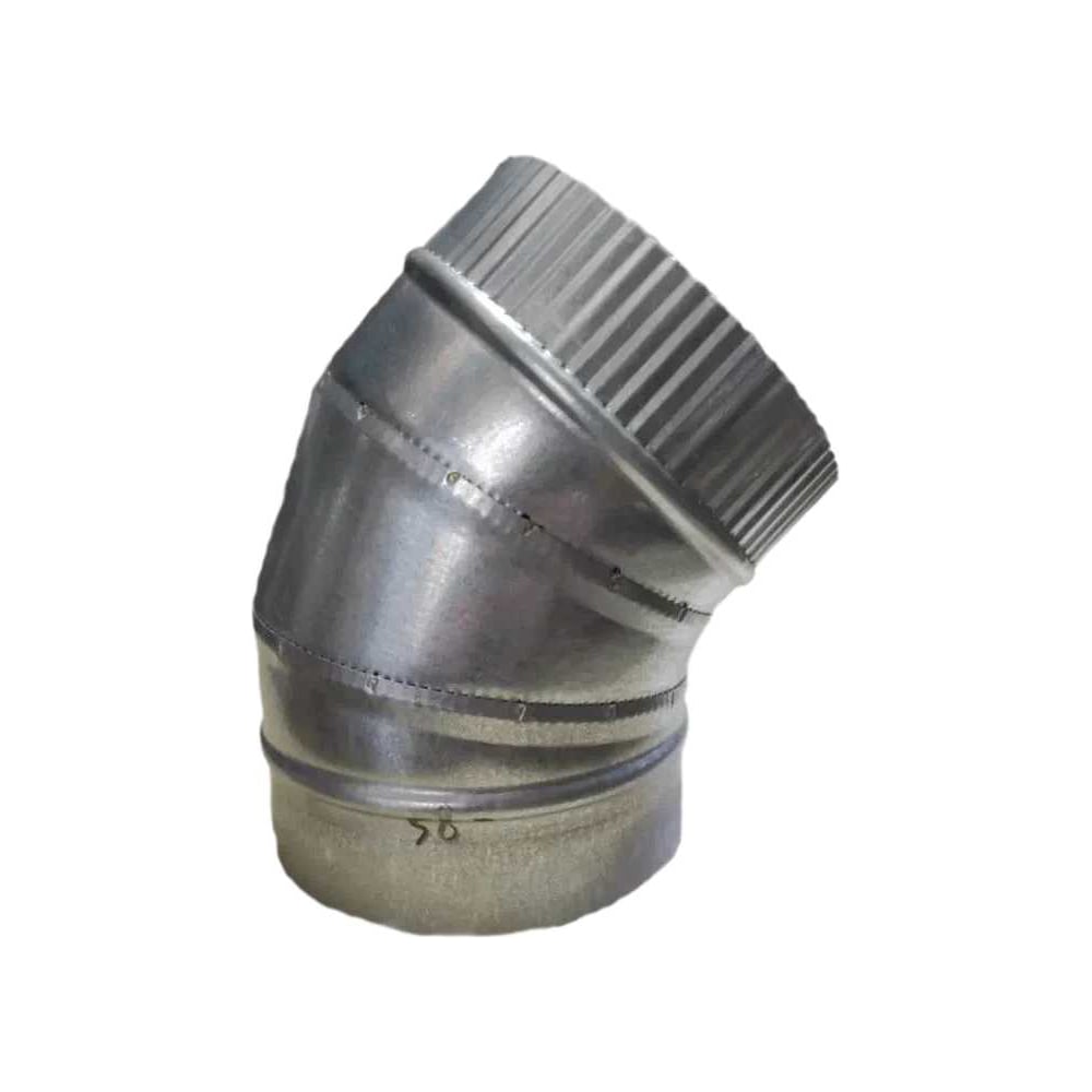 Отвод для круглых воздуховодов 130 мм, 45 градусов, оцинкованная сталь ...