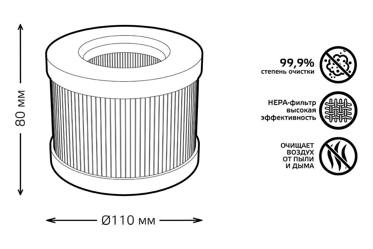 Фильтр для очистителя воздуха с ультрафиолетовым излучением Gauss GR002 .