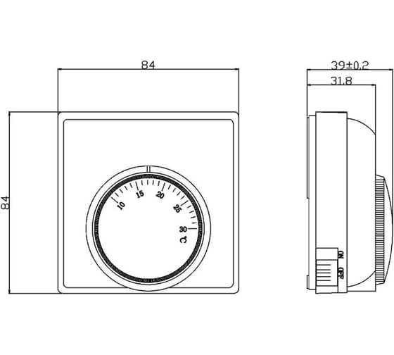 Комнатный термостат Завод RGP (10-30 C) WPF15-ROOM