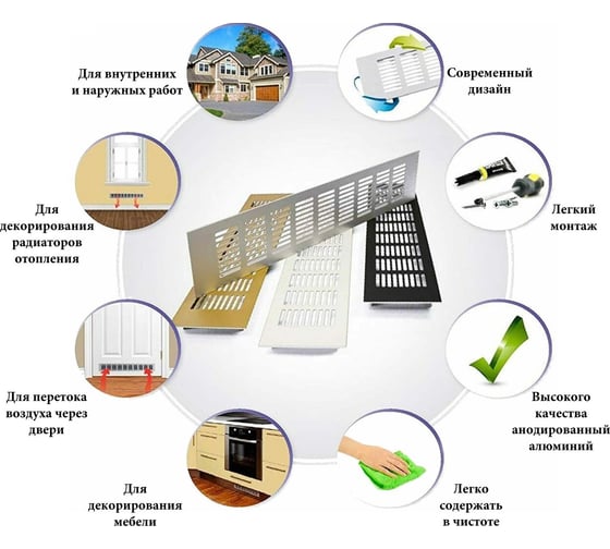 Алюминиевая вентиляционная решетка (100x500 мм; белая) VENTFAN.RU RA1050 white