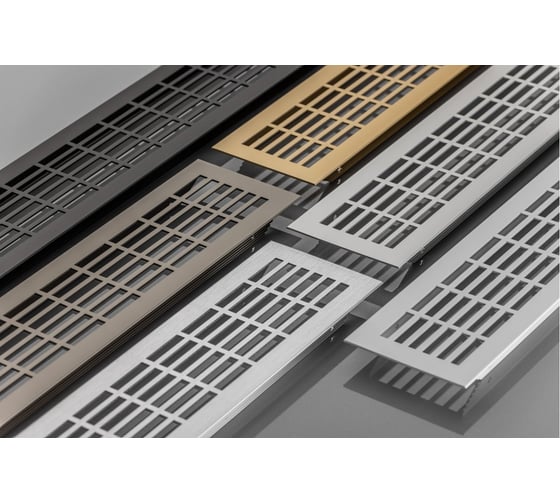 Решетка вентиляционная GTV 480x80 мм, цвет алюминий KK-W80800-D0