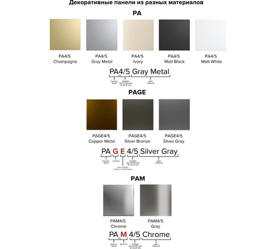 Панель декоративная DICITI AEON D100/125 мм, 179х179 мм, стекло Lacobel brown light PAGL4/5 Brown Light