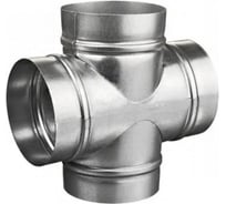 Крестовина ООО Вентмаркет D130, для круглых воздуховодов из оцинкованной стали T130X