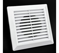 Решетка KRAFTAIR разъемная, с москитной сеткой, 175x175, с фланцем 100мм, белая, из ABS пластика К011