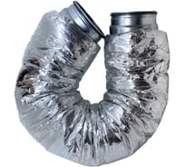 Гибкий метровый алюминиевый шумоглушитель DEC с соединителями из оцинкованной стали Connect T1-NONWOVEN -100мм x 1.0м C01SB100/1.0