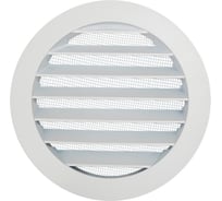 Решетка металлическая наружная уличная круглая ARIUS белая RAL9016M, диаметр фланца 125 мм 136232