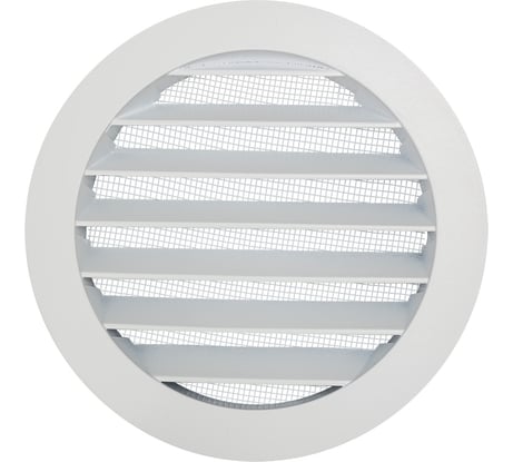 Решетка ARIUS металлическая наружная уличная, круглая, белая RAL9016M, диаметр фланца 125 мм, с анти 136232