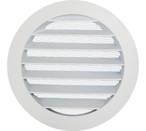 Решетка металлическая наружная уличная круглая ARIUS белая RAL9016M, диаметр фланца 125 мм 136232