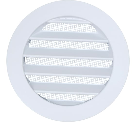 Решетка металлическая наружная ARIUS белая RAL9016M, диаметр фланца 100 мм 136218