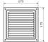 Решетка вентиляционная DOMART 175x175, с сеткой золото 4620007780673 2