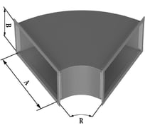 Отвод для воздуховодов Diaflex 1000х500 мм, 90 градусов УФ-01020146