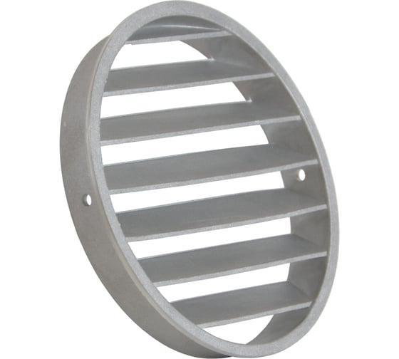 Решетка вентиляционная металлическая VAKIO 125/128 мм обточенная (серая) 21809 1