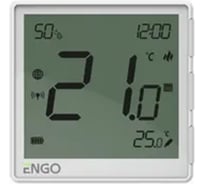 Терморегулятор ENGO controls беспроводной, белый, с модулем Zigbee, с аккумулятором, со встроенным датчиком влажности, с возможностью подключения датчика пола EONEBATW