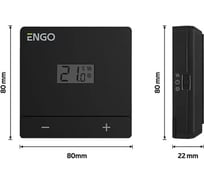 Терморегулятор ENGO controls проводной, накладной, 230В, черный EASY230B