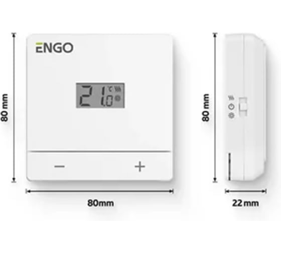 Терморегулятор ENGO controls проводной, накладной, 230В, белый EASY230W