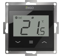 Терморегулятор ENGO controls, проводной, встраиваемый, программируемый, с возможностью подключения выносного датчика, с возможностью подключения к WI-FI, в рамку 55 х 55, черный E55-B