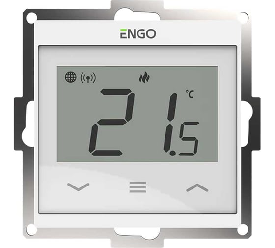 Терморегулятор ENGO controls, проводной, встраиваемый, программируемый, с возможностью подключения к WI-FI, белый E55-W