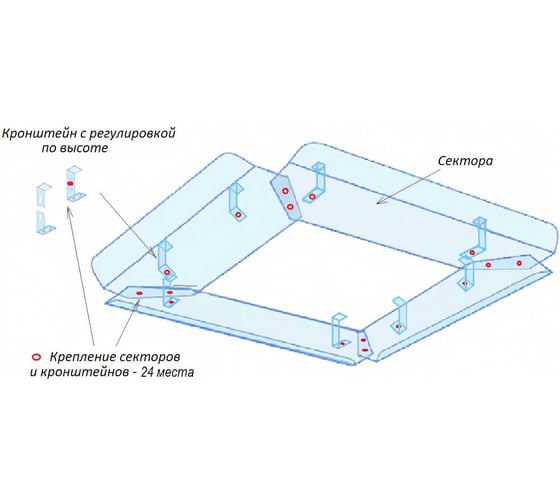 Экран потолочный сборный для кондиционера 950x950 мм Megaposm ЭП.0950.С