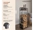 Дровница GreenWeen CAPRI MINI с полкой, черная, столешница дерево, 40*30*120 GW-DR-CAPRIMINI-B-WOOD 9