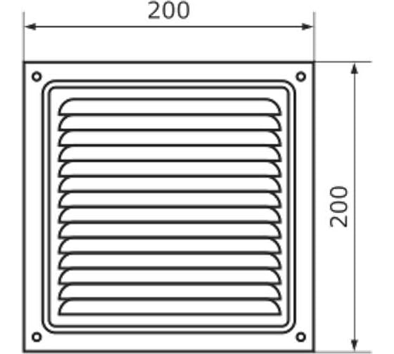 Решетка вентиляционная 200x200 мм, белая Домарт 171095