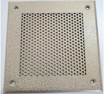 Решетка вентиляционная ООО Вентмаркет 150х150 мм, металлическая на саморезах, кружок, антик белый VRK00150S1