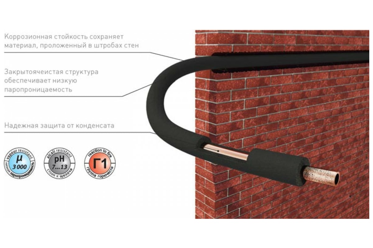 Теплоизоляция для кондиционеров и вентиляции, трубка Black Star 12/6-2 ...