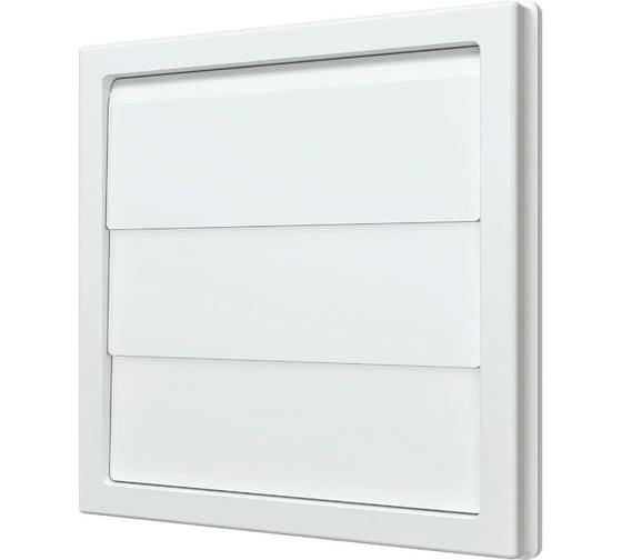 Решетка приточно-вытяжная с гравитационными жалюзи 1515К12.5Ф (150x150 мм; фланец D125; ASA-пластик; белый) ERA 90-02059 1